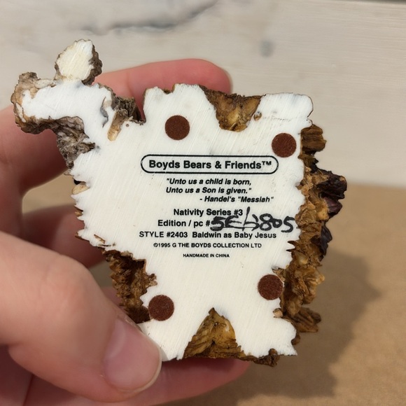 Boyd’s Bear 1995 Nativity Series #3 “Baby Jesus” Figurine - Picture 2 of 6